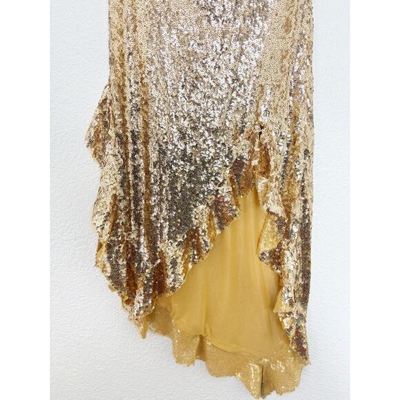 NWT Urban Outfitters Stella Sequin Strapless Midi Dress Size Small Gold Cocktail - Picture 10 of 14